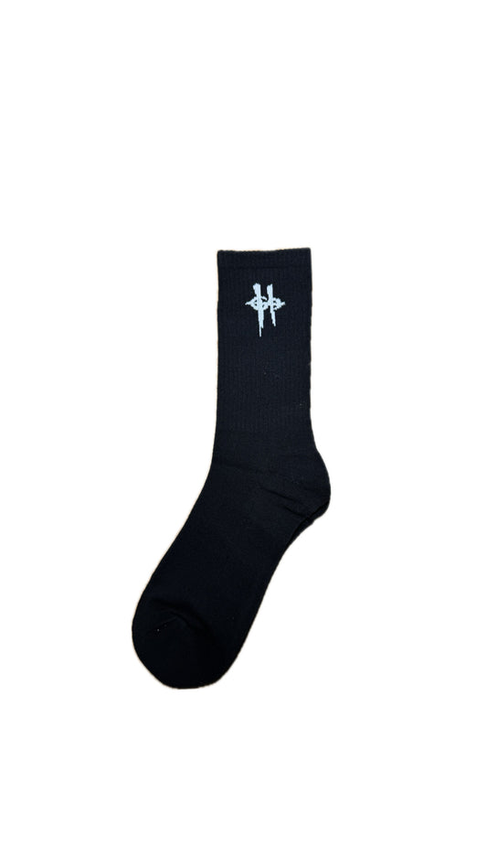 Black logo socks